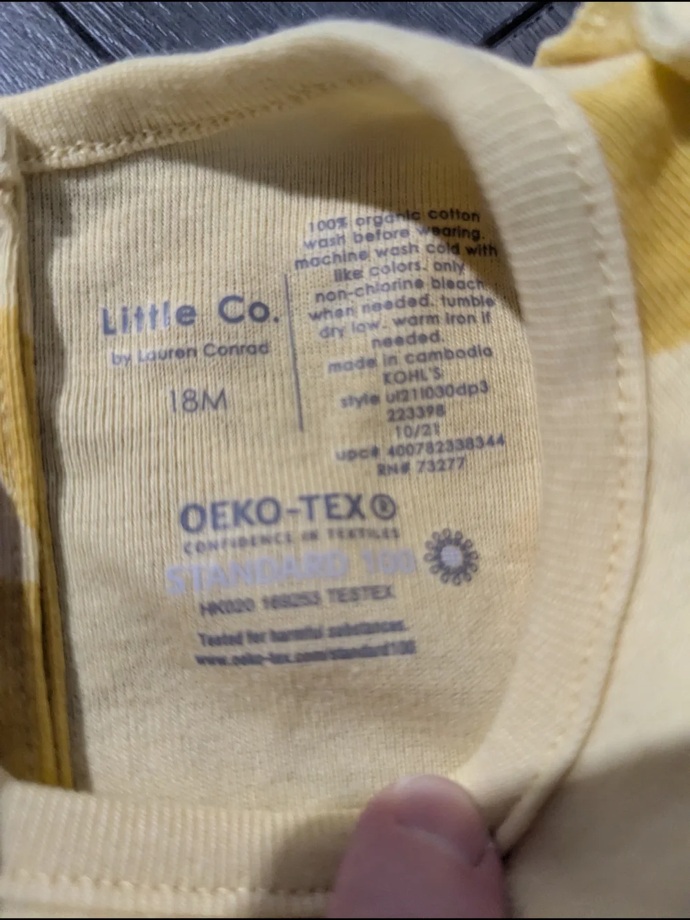 Little Co. Organic Cotton Yellow Floral Ruffle-Sleeve Baby One-Piece